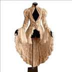 Gothic Lace Renaissance Dress – Vintage Medieval Cosplay - Black / S