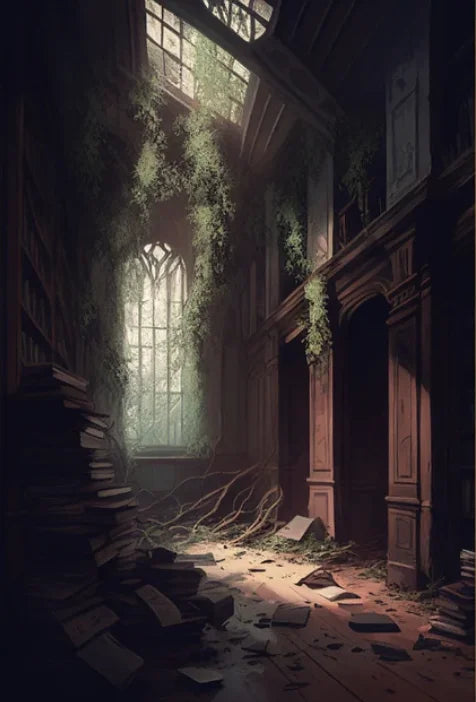 Gothic Retro Home Art Abandoned Cathedral Posters Painting Dark Academic Botanical Aesthetic Canvas Print Wizardry Room Decor