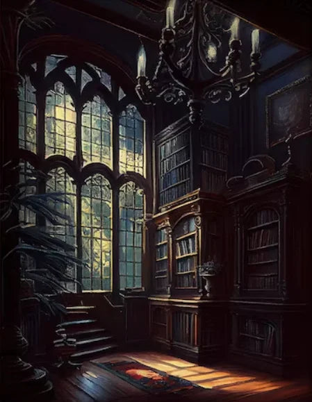 Gothic Retro Home Art Abandoned Cathedral Posters Painting Dark Academic Botanical Aesthetic Canvas Print Wizardry Room Decor