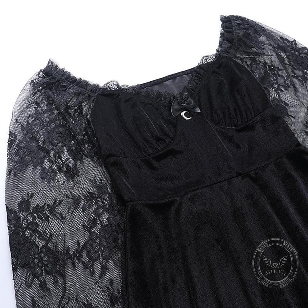 Gothic A Line Polyester Mini Dress