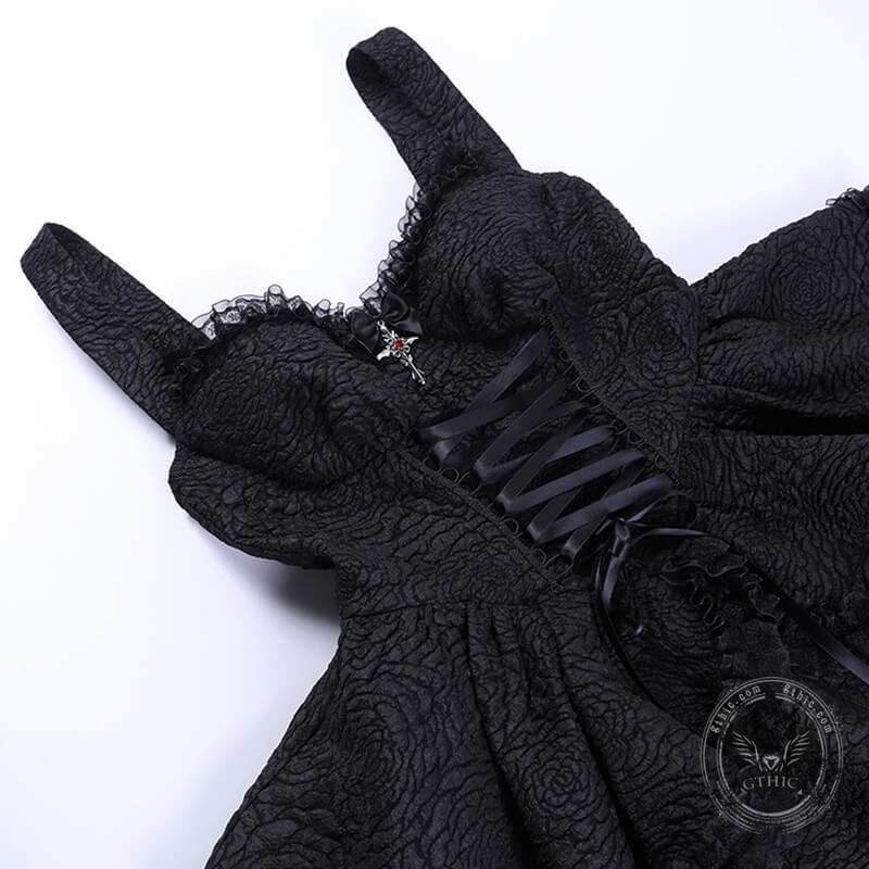 Gothic Double-Layered Polyester Party Dress - Polyester / S - Bust 73-86 cm
