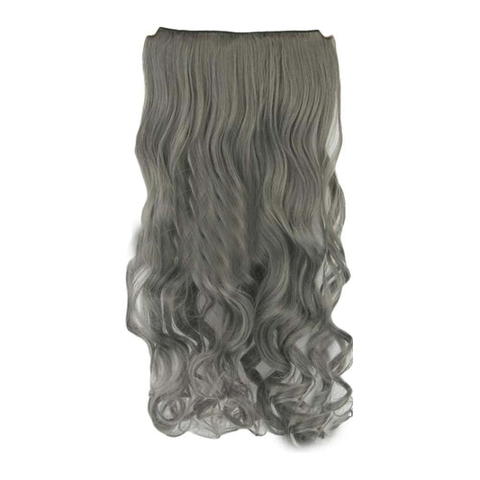 Granny Grey - One-piece Curly Clip-on Hairpieces 5 Clips 20 inches