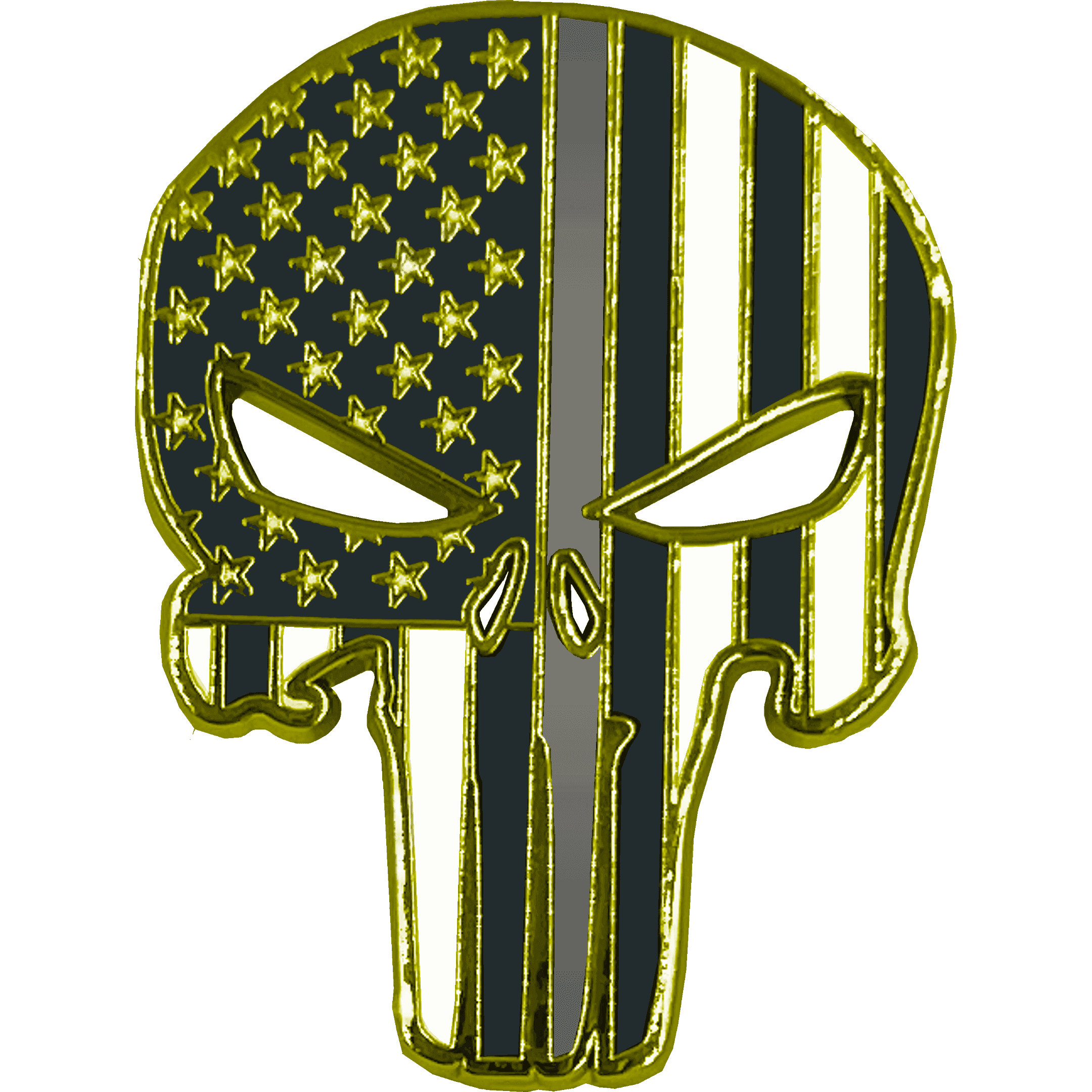 PBX-001-i Thin Gray Line American Flag Pin Correctional Officer with die-cut eyes and dual pin posts and deluxe locking clasps - 
