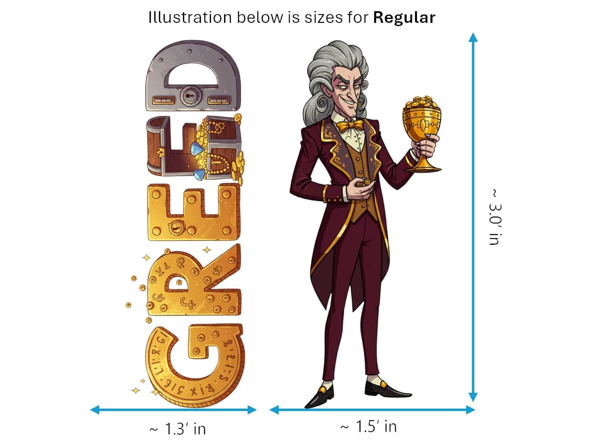 Greed Sticker and Magnet – Avaritia 7 Sinkins™ – Personification of Greed | Waterproof & UV-Proof - Sticker / Regular