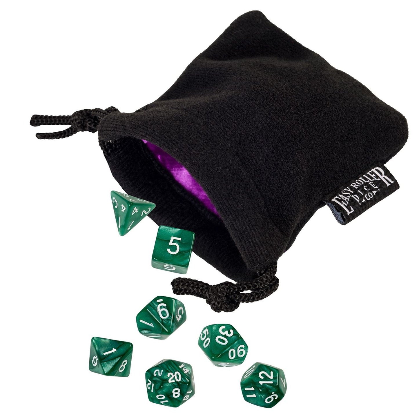 Green Marbled Dice - 7 Piece Set