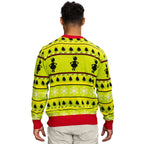 Grinch Head Santa Hat Wreath Sweater