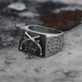 1776 Crossed Guns Stainless Steel Ring - Silver / 5