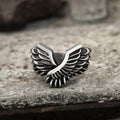 Angel Wing Stainless Steel Beast Ring - Stainless Steel / 7