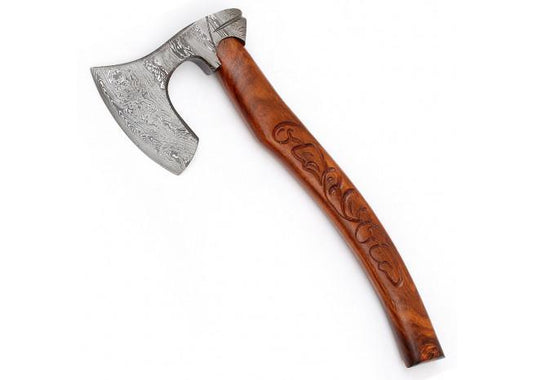 Guiscard Hand Forged Bearded Damascus Outdoor Steel Axe