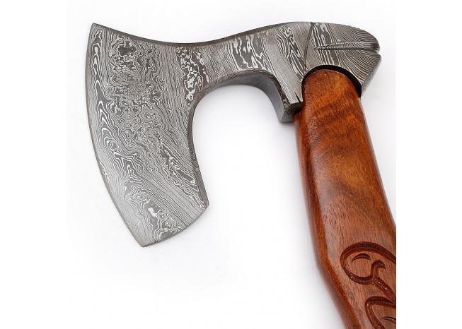 Guiscard Hand Forged Bearded Damascus Outdoor Steel Axe