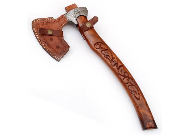 Guiscard Hand Forged Bearded Damascus Outdoor Steel Axe