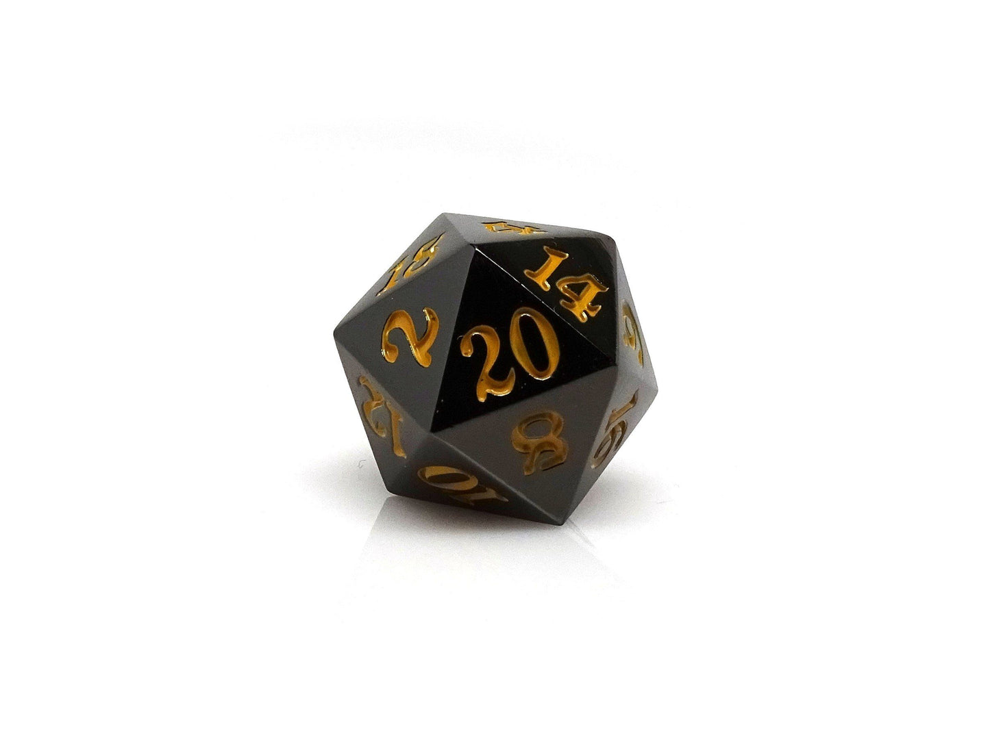 Gun Metal D20 - Signature Font -  Gold Font