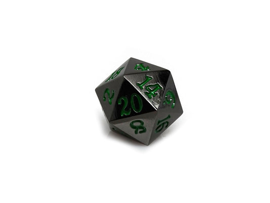 Gun Metal D20 - Signature Font -  Green Font