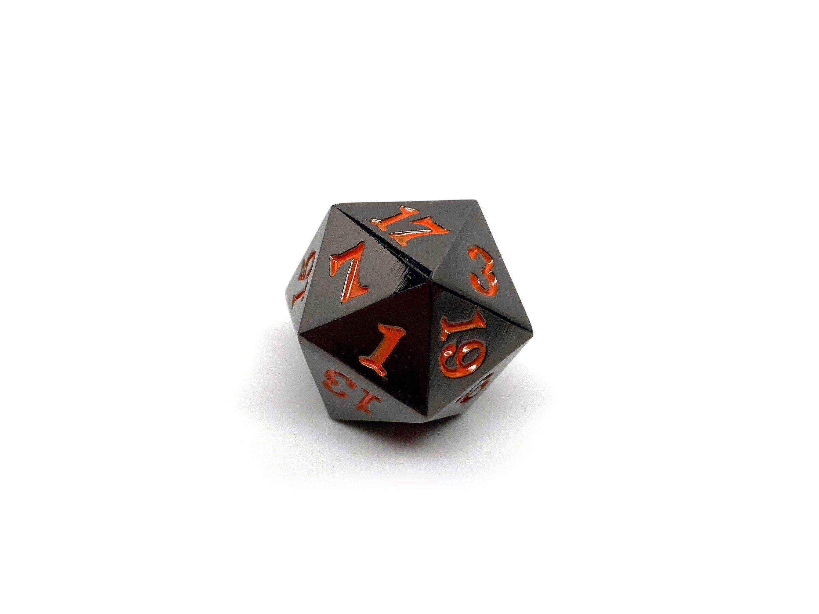 Gun Metal D20 - Signature Font - Orange Font - 