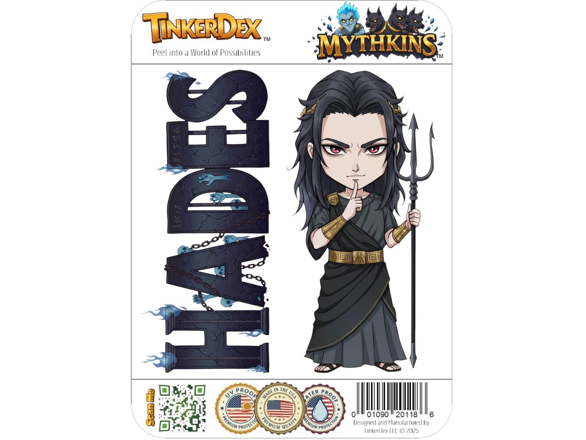 Hades Sticker and Magnet – Aidoneus Mythkins™ – Greek God of the Underworld | Waterproof & UV-Proof - Sticker / Mini