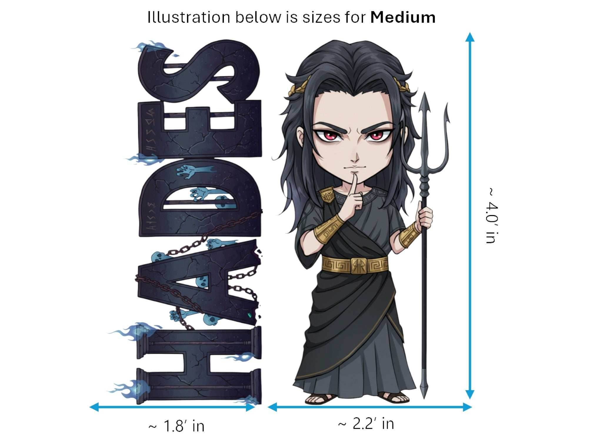 Hades Sticker and Magnet – Aidoneus Mythkins™ – Greek God of the Underworld | Waterproof & UV-Proof - Sticker / Medium