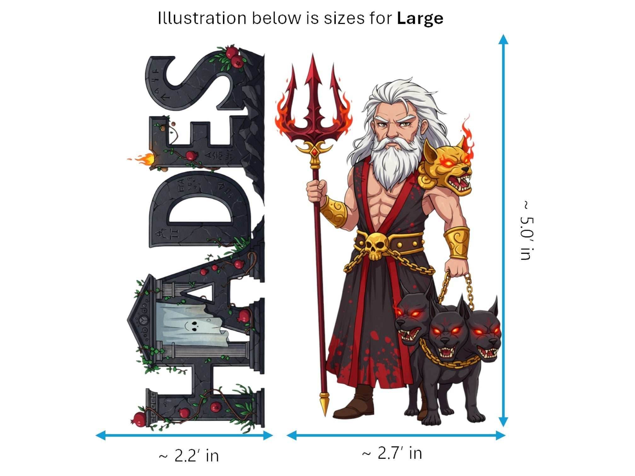 Hades Sticker and Magnet – Katachthonios Mythkins™ – God of the Underworld | Waterproof & UV-Proof - Sticker / Large