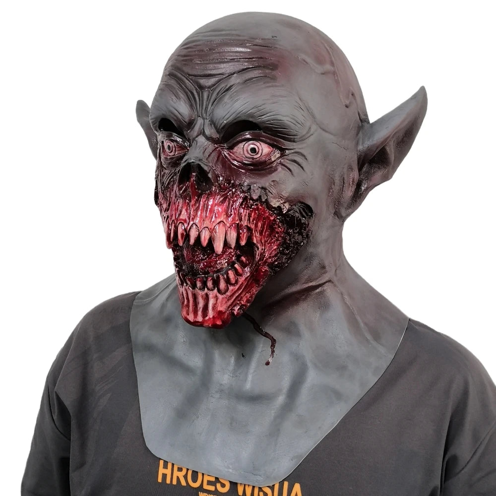 Halloween Bloody Horror Masks for Adults, Zombie Monster, Vampire Mask, Latex Costume, Carnival Party, Full Head Helmet, Haunted