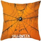 Halloween Cushion Cover Horror Pumpkin Printed Pillow Case Orange And Black Pillow Cover Pumpkin Farmhouse Deco Happy Halloween Decorative Pillow Case For Home  45x45CM