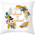 Halloween Cushion Cover Horror Pumpkin Printed Pillow Case Orange And Black Pillow Cover Pumpkin Farmhouse Deco Happy Halloween Decorative Pillow Case For Home  45x45CM