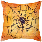 Halloween Cushion Cover Horror Pumpkin Printed Pillow Case Orange And Black Pillow Cover Pumpkin Farmhouse Deco Happy Halloween Decorative Pillow Case For Home  45x45CM