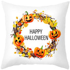 Halloween Cushion Cover Horror Pumpkin Printed Pillow Case Orange And Black Pillow Cover Pumpkin Farmhouse Deco Happy Halloween Decorative Pillow Case For Home  45x45CM