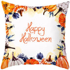 Halloween Cushion Cover Horror Pumpkin Printed Pillow Case Orange And Black Pillow Cover Pumpkin Farmhouse Deco Happy Halloween Decorative Pillow Case For Home  45x45CM