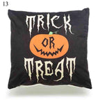 Halloween Cushion Cover Soft Linen Pillow Case Sofa Decoration Pumpkin Printed Pillow Case Orange And Black Pillow Cover For Living Room Car Pillowcase Home Supplies