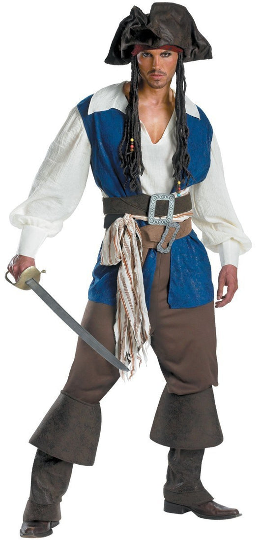 Halloween Mens Pirate Costume Jack Cosplay Party Stage Suit