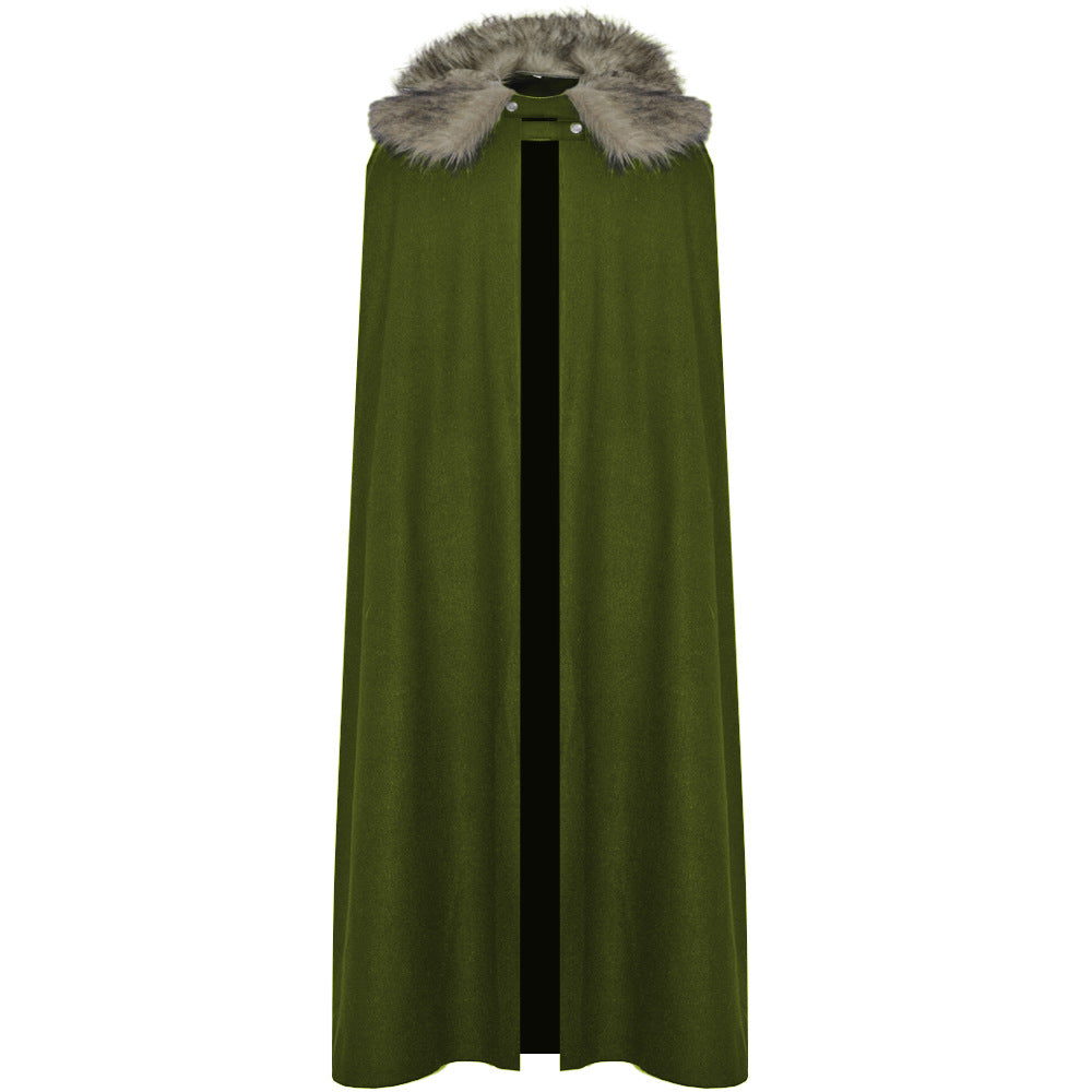 Halloween Retro Medieval Woolen Coat Cloak