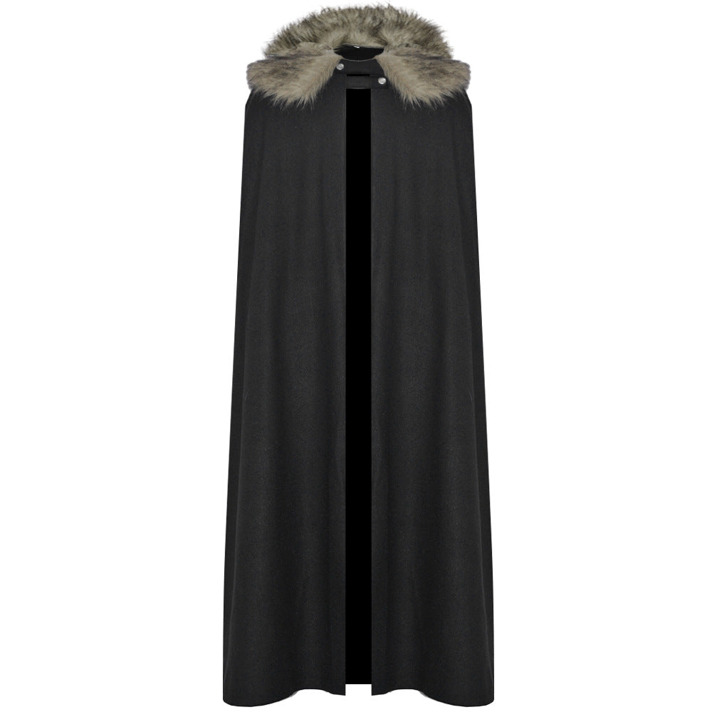 Halloween Retro Medieval Woolen Coat Cloak