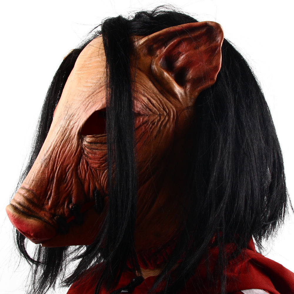 Halloween Scary Saw Pig Head Mask Cosplay Party Horrible Animal Masks Horror Adult Costume Fancy Dress Accessories