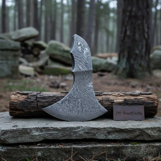JW SteelCrafts Premium Damascus Axe Head