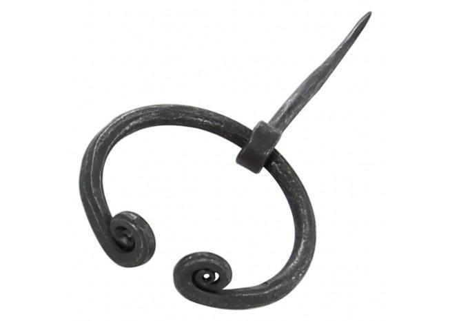 Hand Forged Iron Penannular Brooch with Rolled Ends