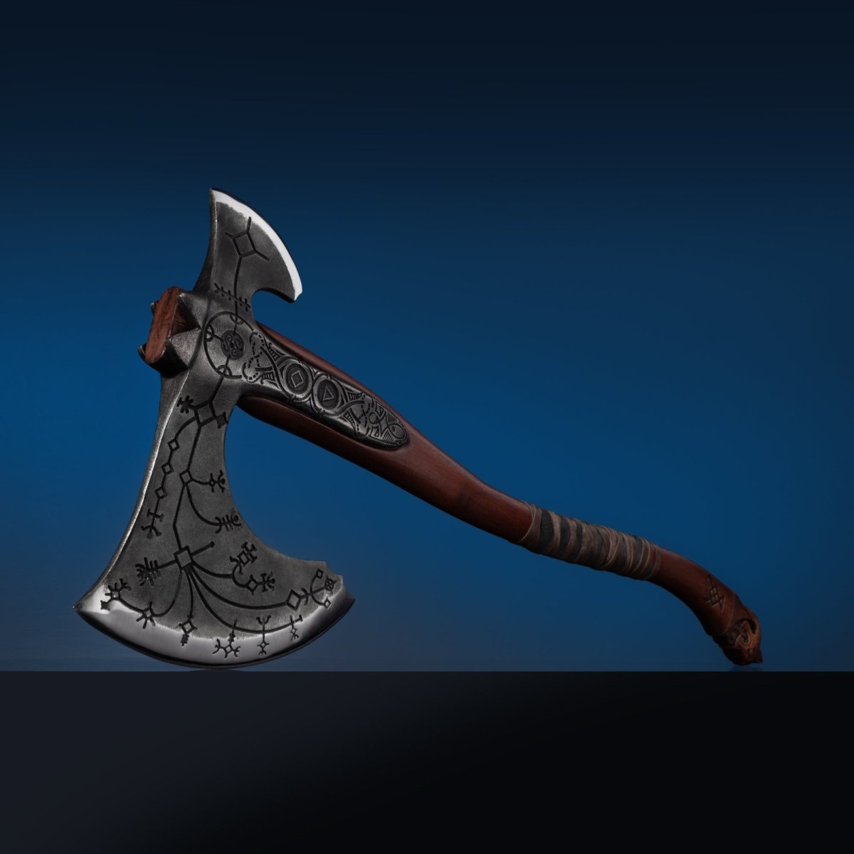 Hand-forged Leviathan axe with leather wrap