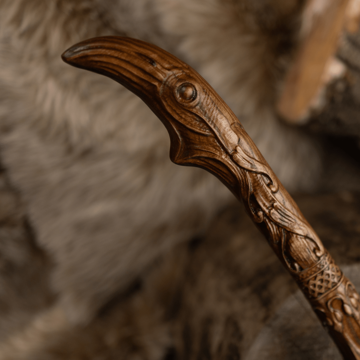 Handcrafted Leviathan axe with leather cover and glow in the dark runes