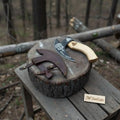 Product: Viking Style Engraved Bearded Axe – Oak Wood Handle