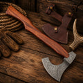 Handmade Damascus Steel Axe Hatchet | 512 Layer Camp Axe & Sheath