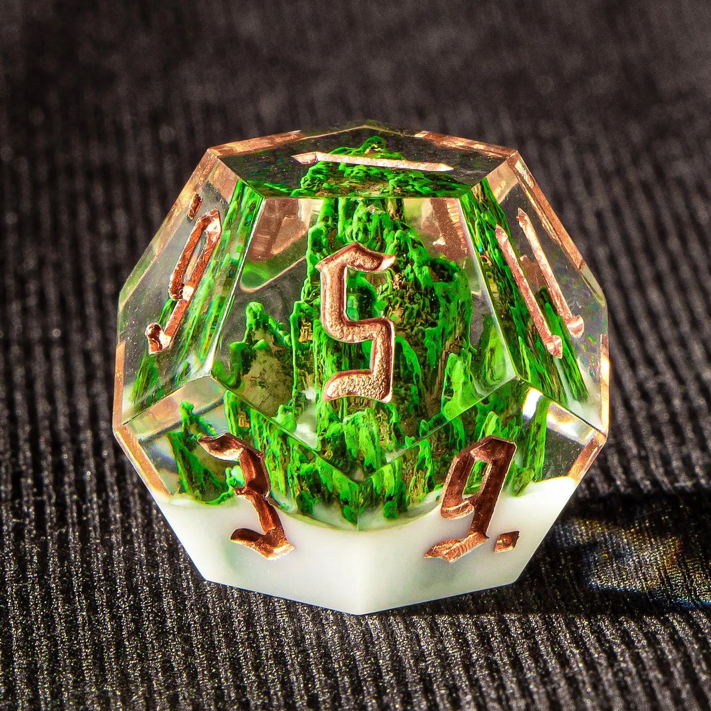 Handmade Resin Mountain Forest Dice, D and D D20 Polyhedral RPG, Sharp Edge Dice Set for Dungeon and Dragon Pathfinder Rol