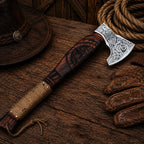Handmade Viking Axe Carbon Steel Nordic Axe with Leather Sheath