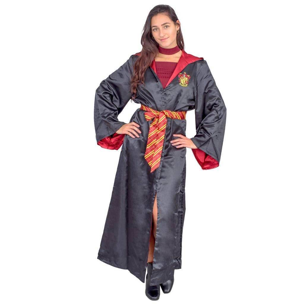 Harry Potter Halloween Costume Robe with Belt and Hood - Red / S/M