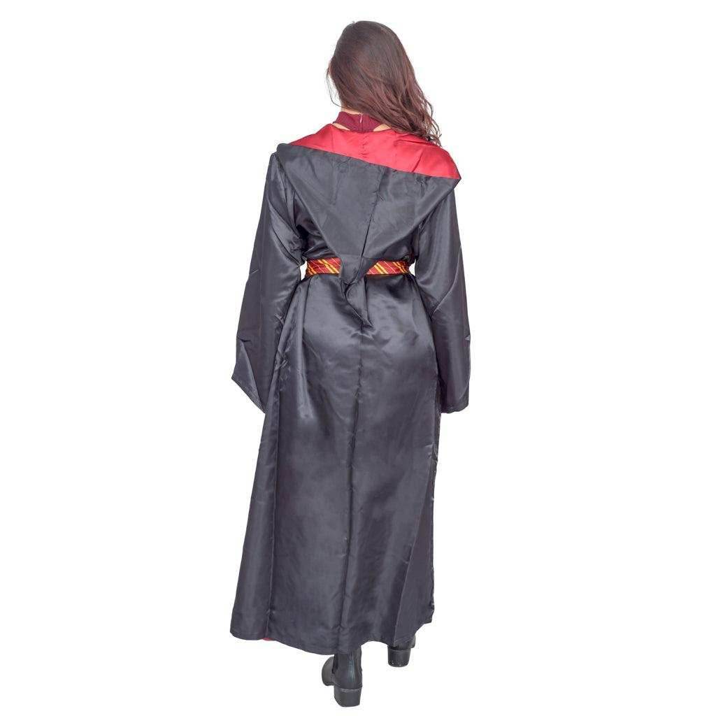 Harry Potter Halloween Costume Robe with Belt and Hood - Red / S/M