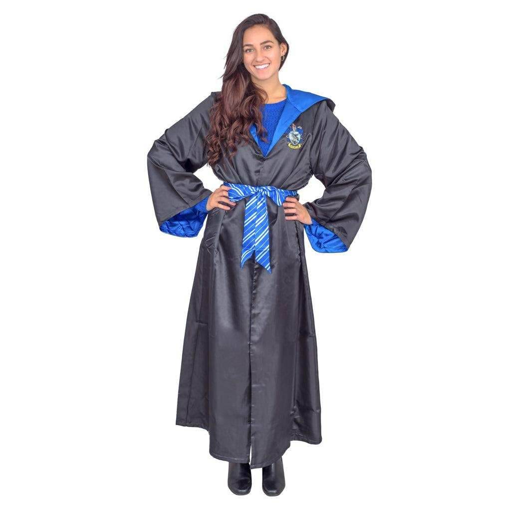 Harry Potter Halloween Costume Robe with Belt and Hood - Blue / S/M