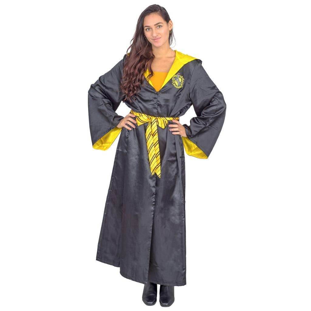 Harry Potter Halloween Costume Robe with Belt and Hood - Yellow / S/M