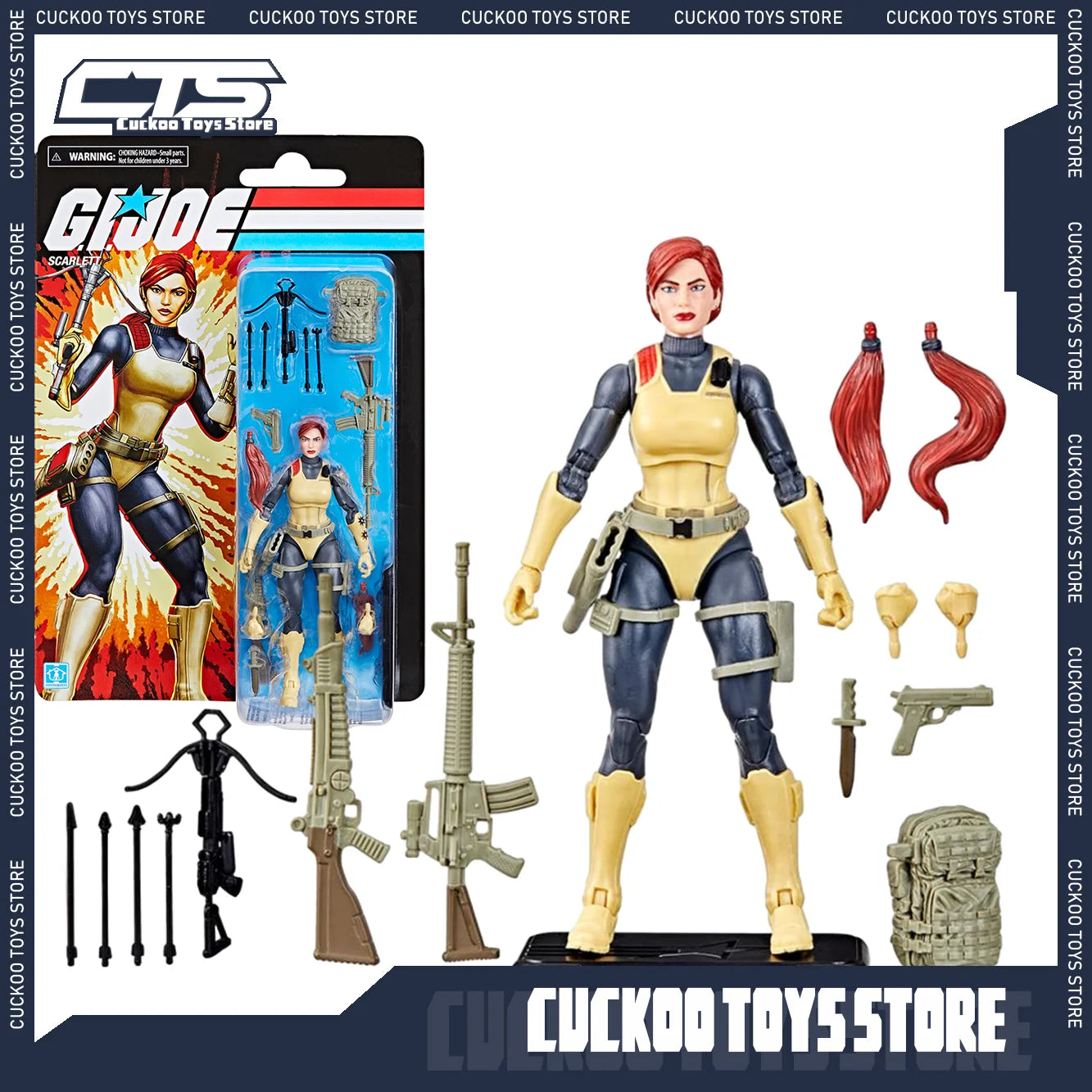 Hasbro G.i. Joe Classified Series Retro Cardback Scarlett Action Figure Model 15cm Pvc Gk Statue Collection Decoration Toys Gift