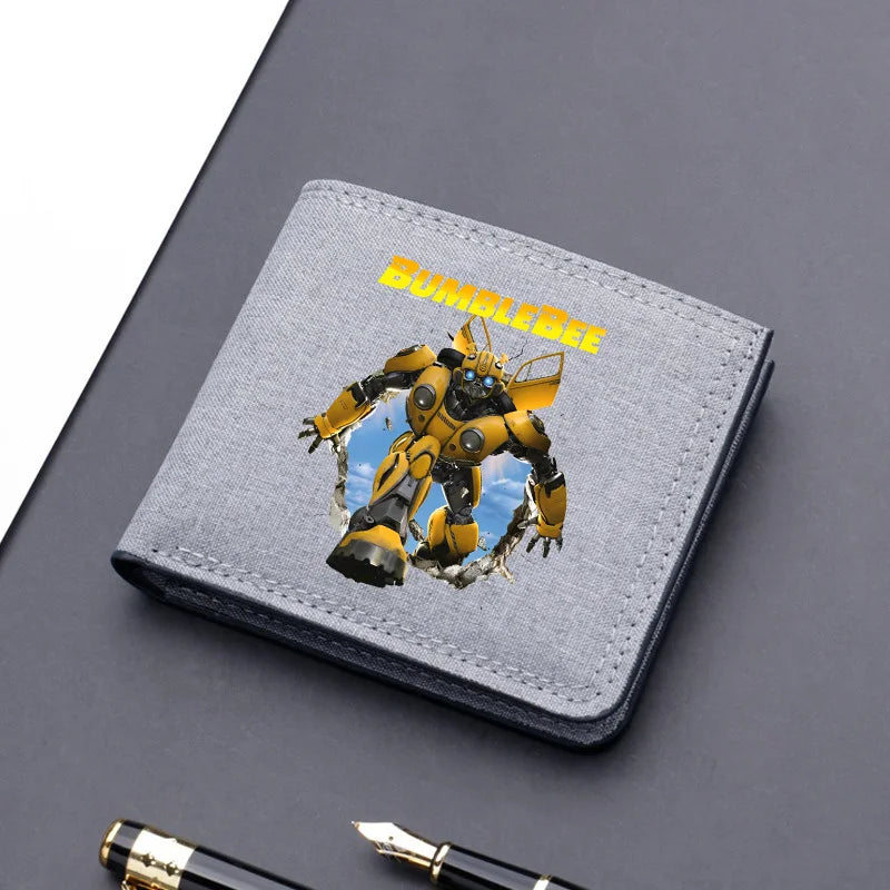 Hasbro Transformers Canvas Men Wallet Black/blue/gray Card Holder Wallet Male Money Bag bank Holder Short Purse Credit Case Bag