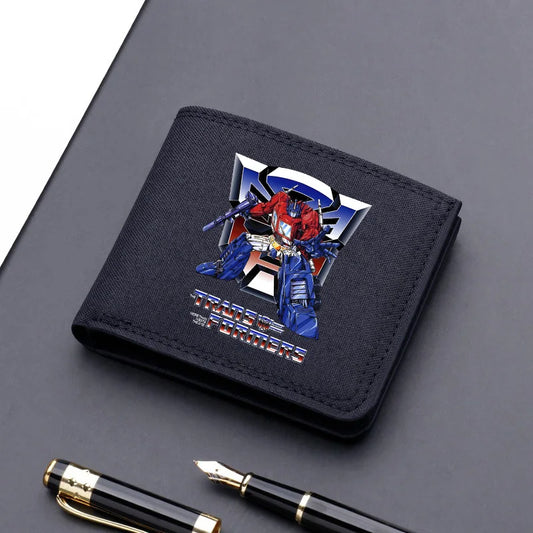 Hasbro Transformers Canvas Men Wallet Black/blue/gray Card Holder Wallet Male Money Bag bank Holder Short Purse Credit Case Bag