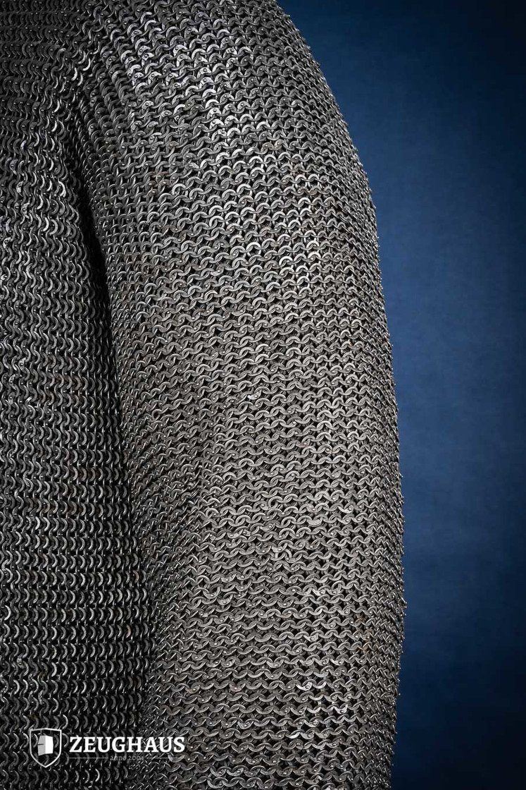 Chainmail Hauberk Flatring Riveted 6mm Steel Oiled
