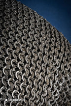 Chainmail Hauberk Flatring Wedge Riveted 9mm Steel Oiled