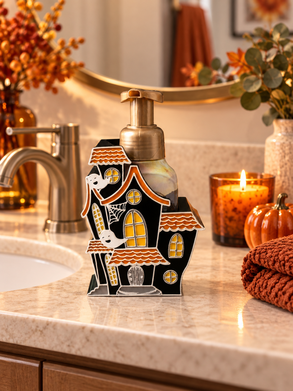 Haunted House Halloween Soap Dispenser Holder